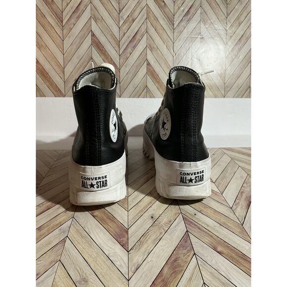 Converse Chuck Taylor All Star Lugged 2.0 Black Leather A00870C Sz 9.5 M 11.5 W - Picture 2 of 9